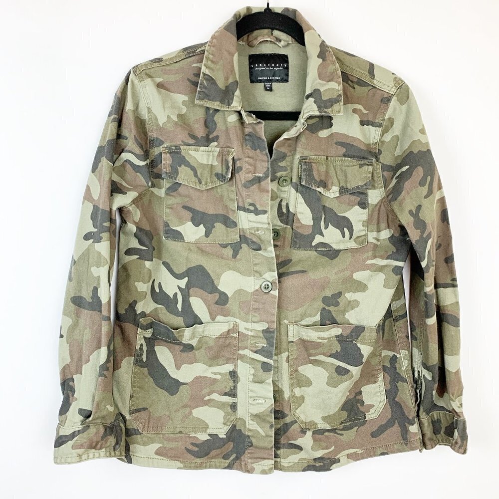 Sanctuary Two Pocket Camo Jacket Size Medium